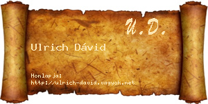 Ulrich Dávid névjegykártya
