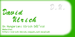 david ulrich business card